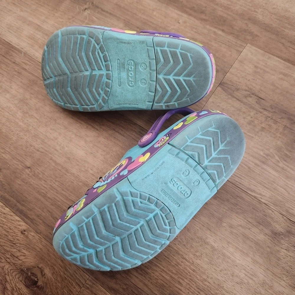 Crocs Butterfly Light Up Clogs With Stitch Jibbetz Size 2